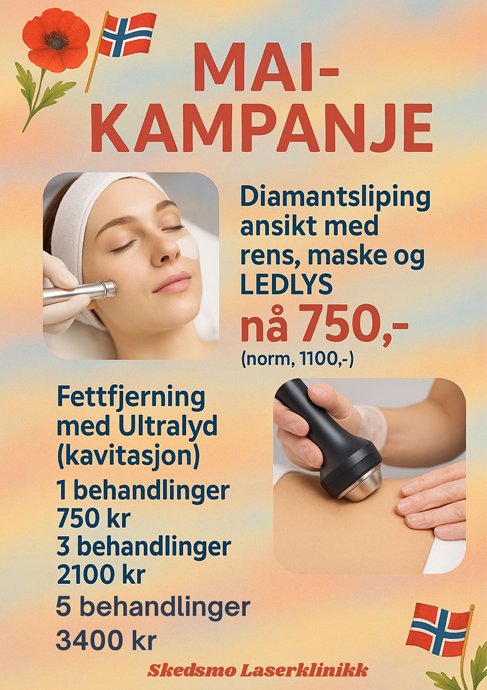 Kampanje mai 2025 - Skedsmo Laserklinikk - Hudpleie