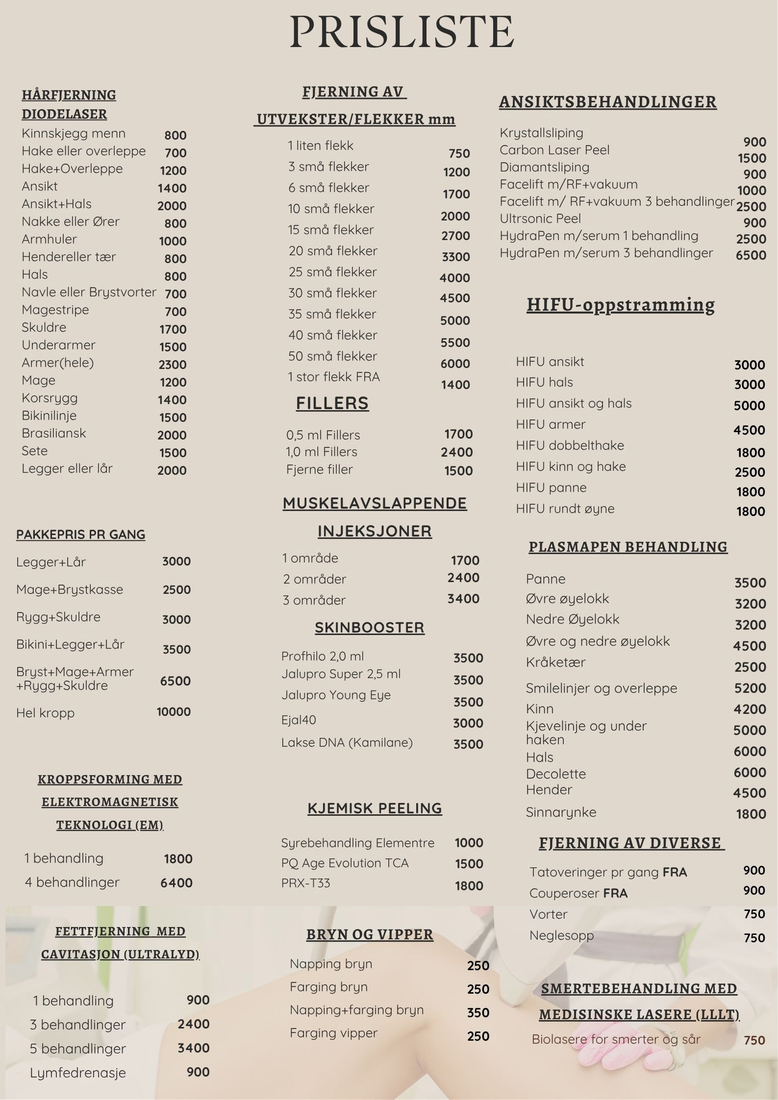 Prisliste 2025